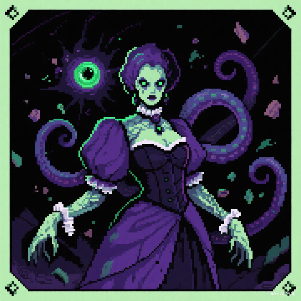 The Duchess of Queensbury - An eldritch horror boss with cosmic tentacles and dark energy